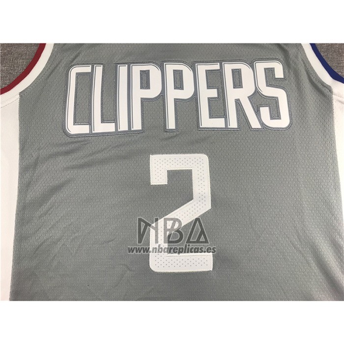 Camiseta Los Angeles Clippers Kawhi Leonard NO 2 Earned 2020-21 Gris